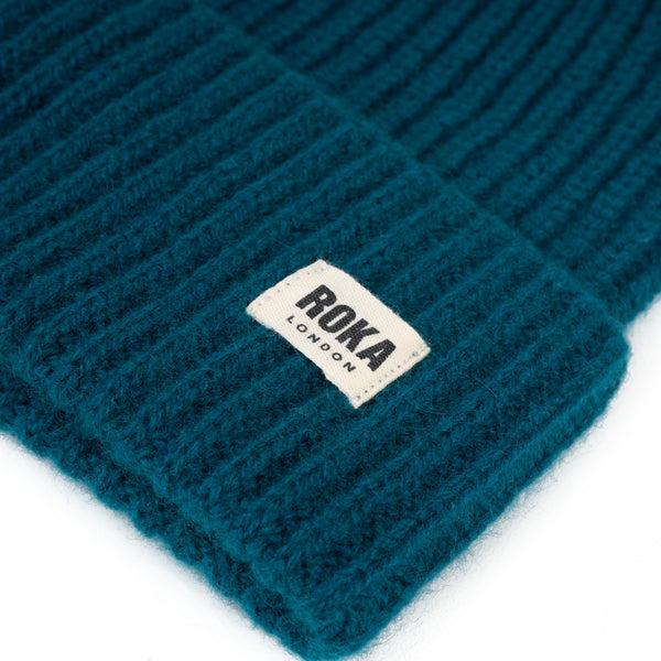 Roka London Shard Cashmere Beanie Hat In Teal