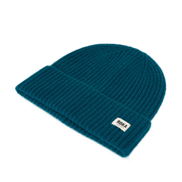 Roka London Shard Cashmere Beanie Hat In Teal