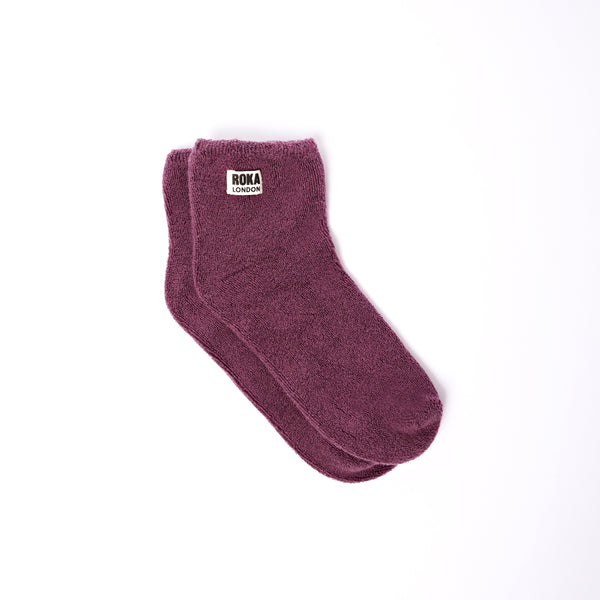 roka london Watford Crop Socks for Women in Berry