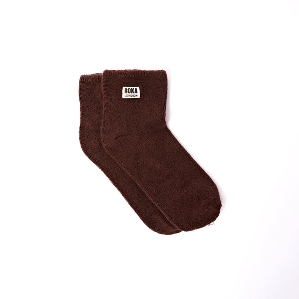 roka london Watford Crop Socks for Women in Coco
