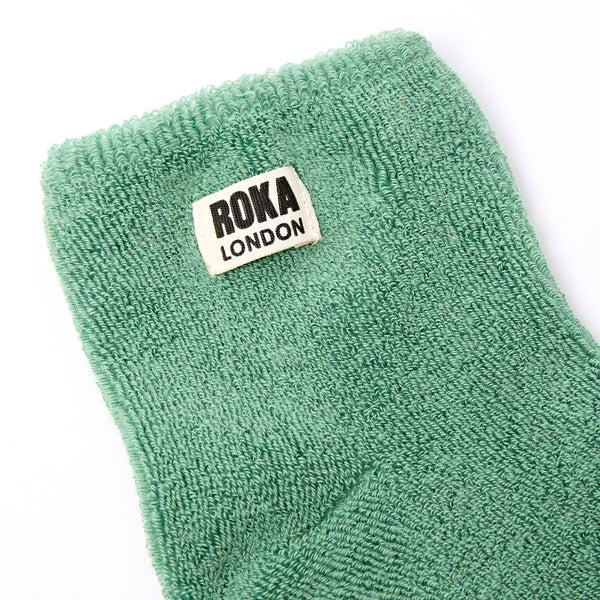Roka London Watford Crop Socks For Women In Matcha