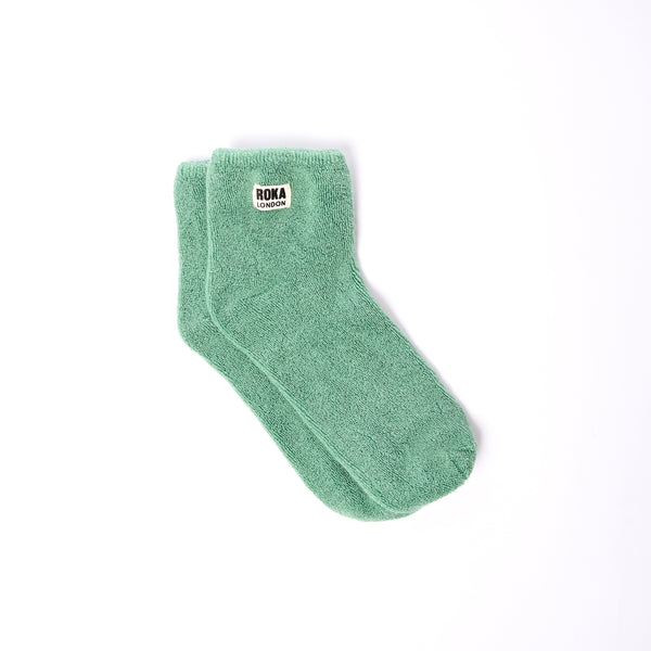 roka london Watford Crop Socks for Women in Matcha