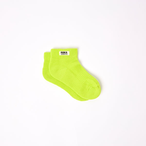 roka london Wembley Ankle Socks for Kids in Lime
