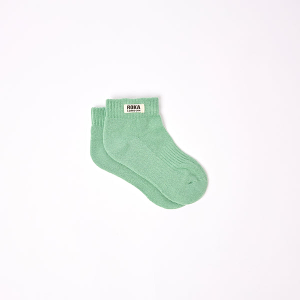 roka london Wembley Ankle Socks for Kids in Matcha