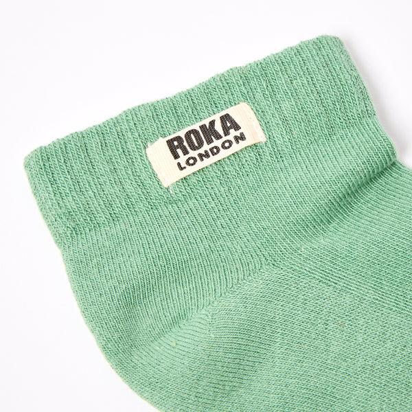 Roka London Wembley Ankle Socks For Kids In Matcha