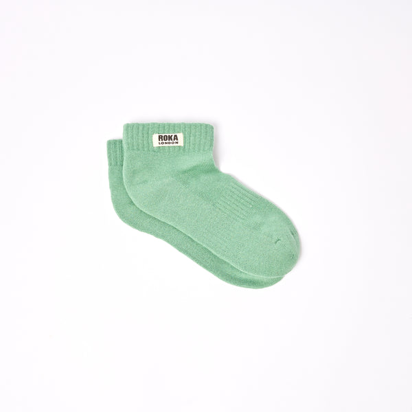 Roka London Wembley Ankle Socks For Kids In Matcha