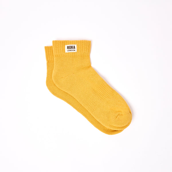 roka london Wembley Ankle Socks for Men in Corn