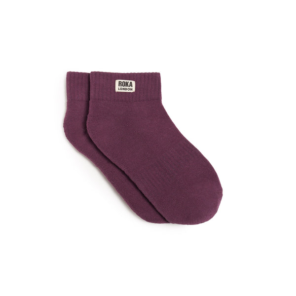 roka london Wembley Ankle Socks for Women in Berry