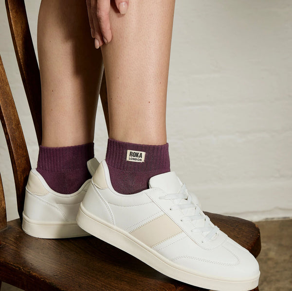 Roka London Wembley Ankle Socks For Women In Berry