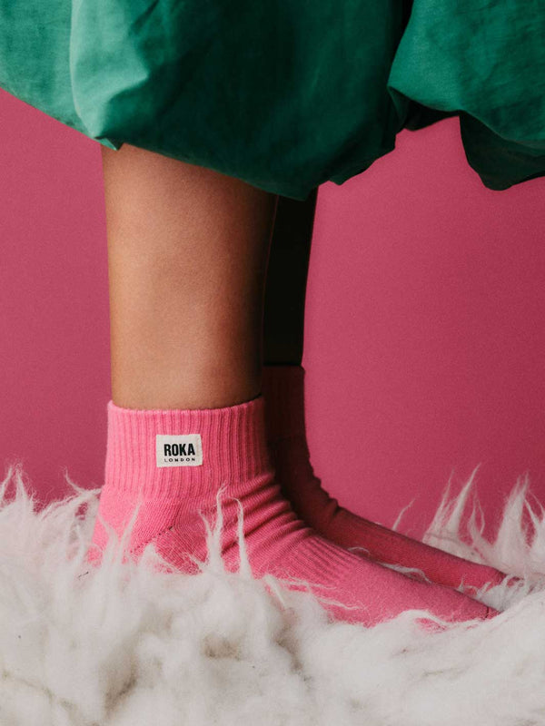 Roka London Wembley Ankle Socks For Women In Coral