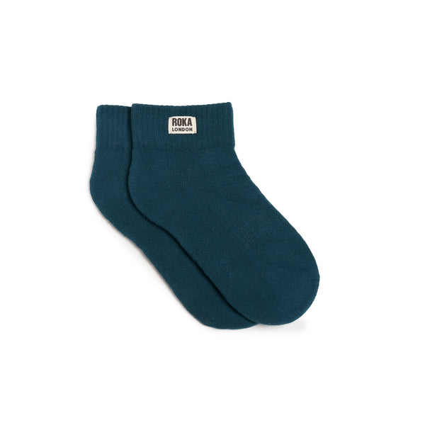 roka london Wembley Ankle Socks for Women in Teal