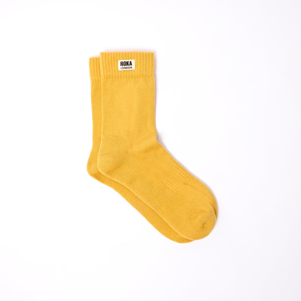 roka london Wimbledon Crew Socks for Men in Corn