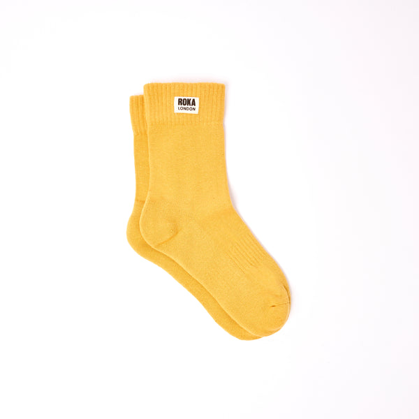 roka london Wimbledon Crew Socks for Women in Corn