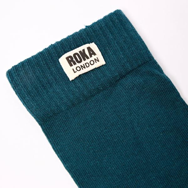 Roka London Wimbledon Crew Socks For Women In Teal
