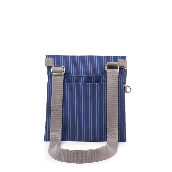 Roka London Stratford Crossbody In Dark Denim Pinstripe