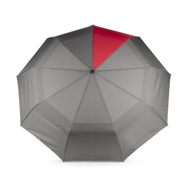 roka london Waterloo Umbrella in Graphite/Cranberry