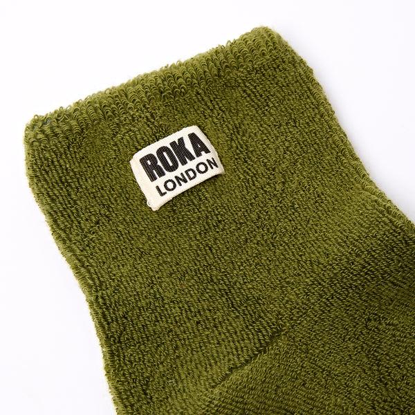 Roka London Watford Crop Socks For Women In Avocado