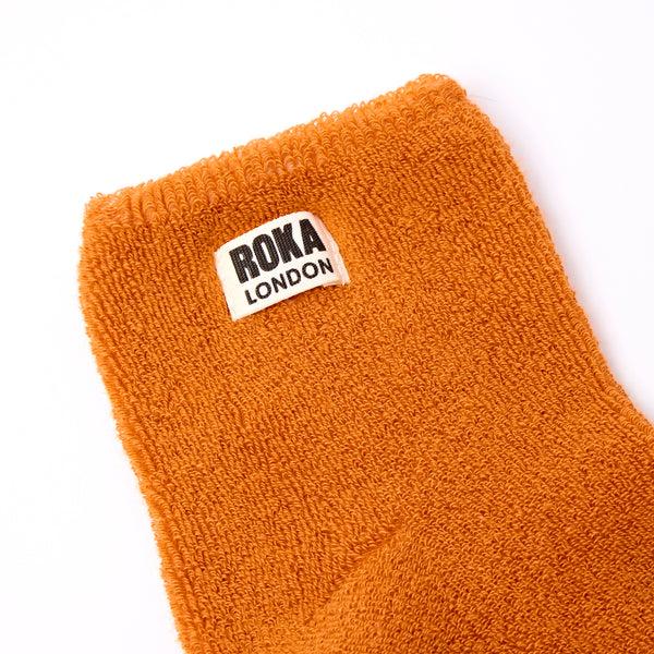 Roka London Watford Crop Socks For Women In Burnt Orange