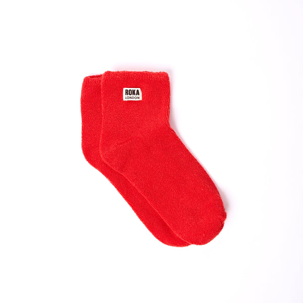 roka london Watford Crop Socks for Women in Cranberry
