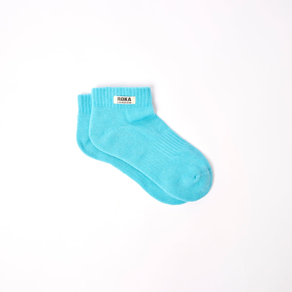 Roka London Wembley Ankle Socks For Kids In Aquatic Awe