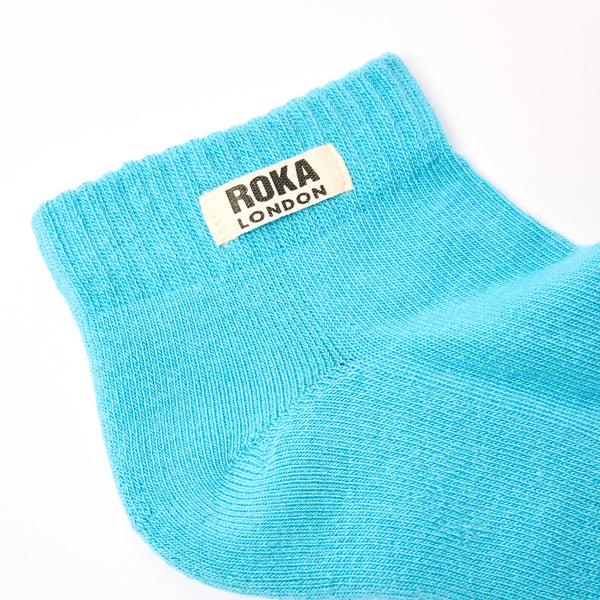 Roka London Wembley Ankle Socks For Kids In Aquatic Awe