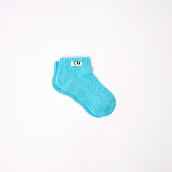 roka london Wembley Ankle Socks for Kids in Aquatic Awe