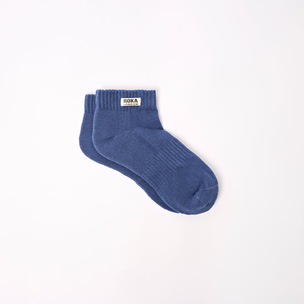 Roka London Wembley Ankle Socks For Kids In Coastal Blue