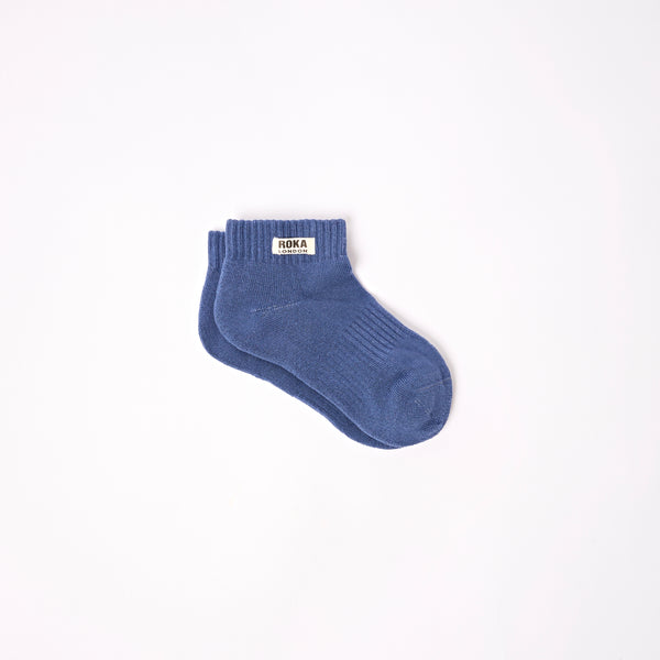 roka london Wembley Ankle Socks for Kids in Coastal Blue