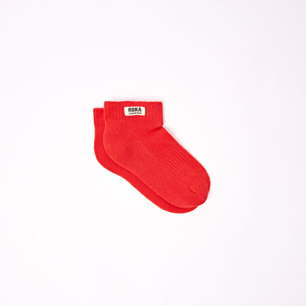 roka london Wembley Ankle Socks for Kids in Cranberry