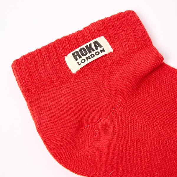 Roka London Wembley Ankle Socks For Kids In Cranberry