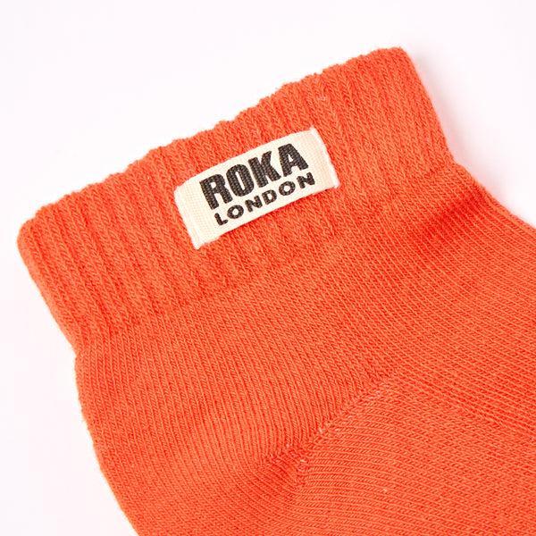 Roka London Wembley Ankle Socks For Kids In Mandarin