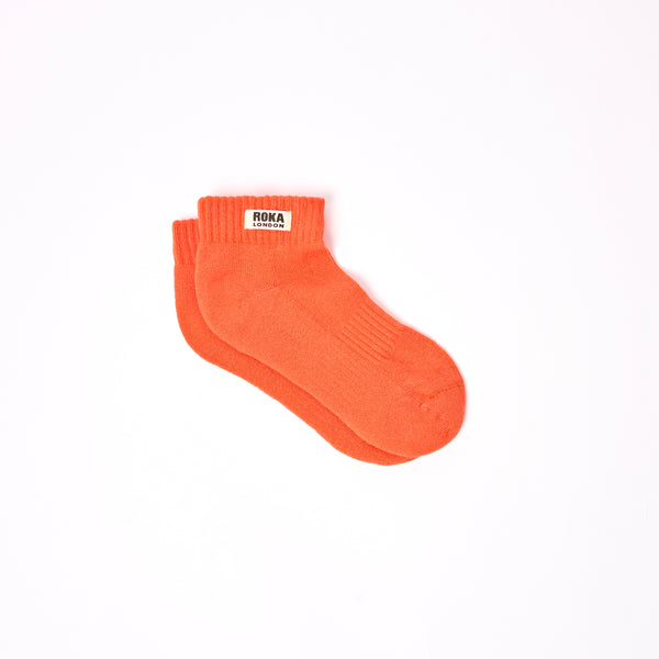 Roka London Wembley Ankle Socks For Kids In Mandarin