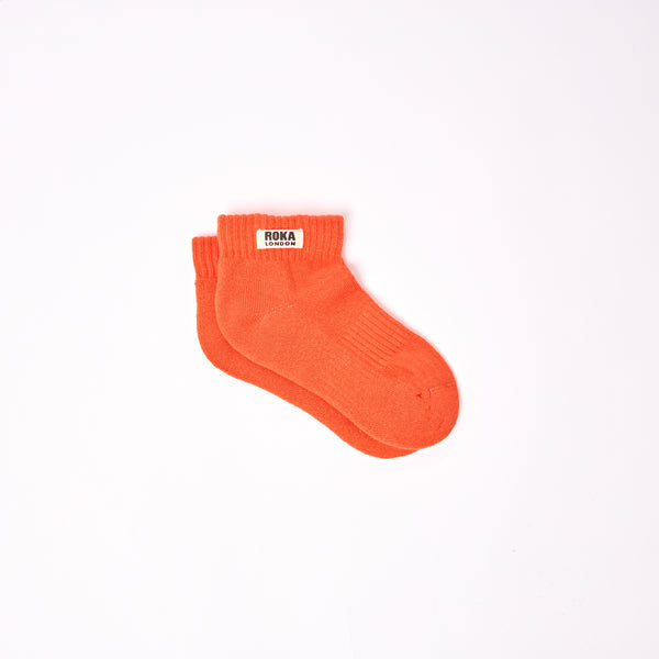 roka london Wembley Ankle Socks for Kids in Mandarin