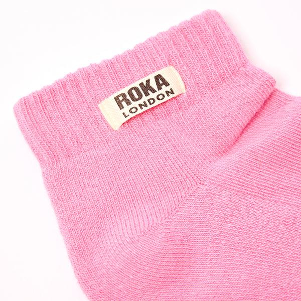 Roka London Wembley Ankle Socks For Kids In Pink Carnation