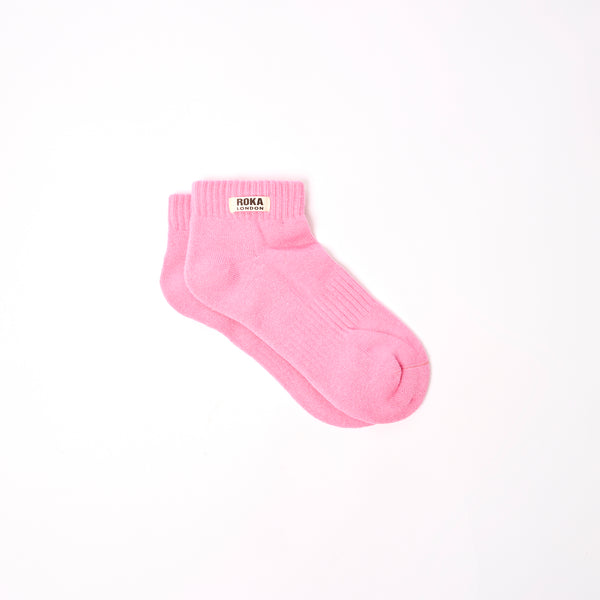 Roka London Wembley Ankle Socks For Kids In Pink Carnation