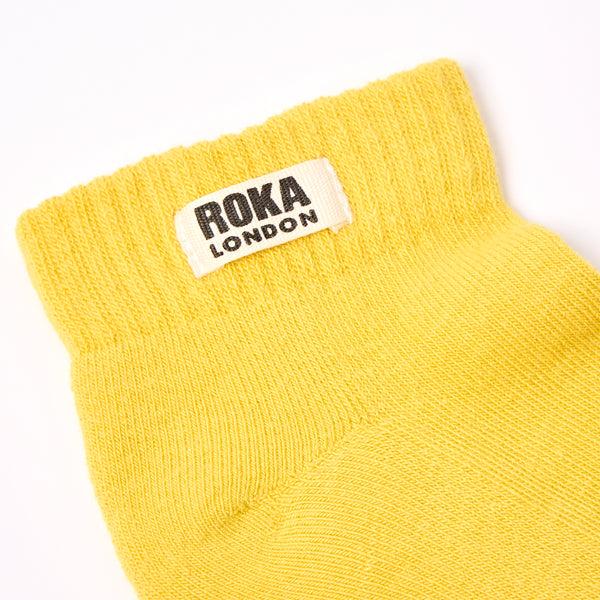 Roka London Wembley Ankle Socks For Kids In Summer Yellow