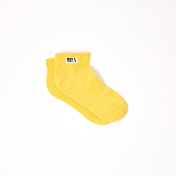 Roka London Wembley Ankle Socks For Kids In Summer Yellow