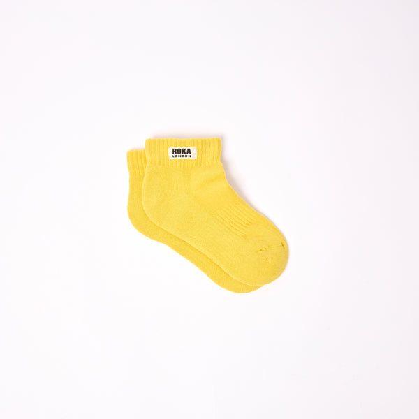 roka london Wembley Ankle Socks for Kids in Summer Yellow