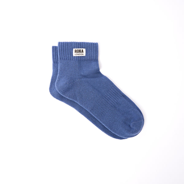 roka london Wembley Ankle Socks for Men in Coastal Blue
