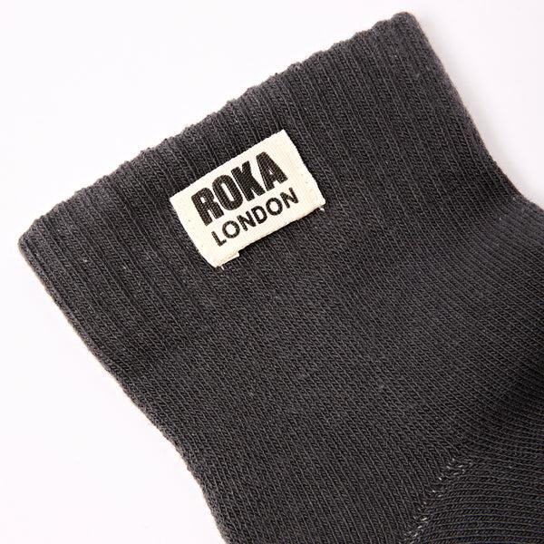 Roka London Wembley Ankle Socks For Men In Faded Black
