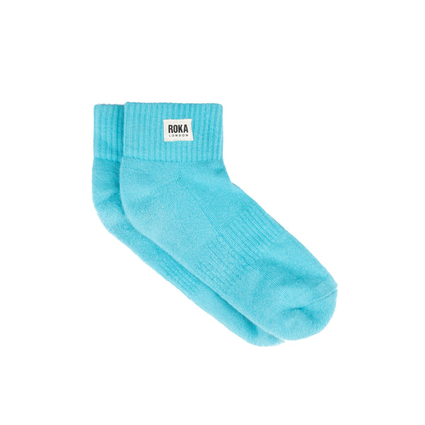 roka london Wembley Ankle Socks for Women in Aquatic Awe