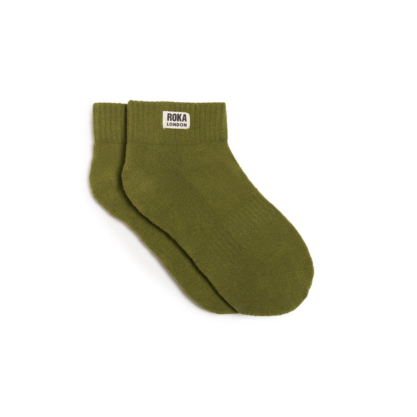roka london Wembley Ankle Socks for Women in Avocado