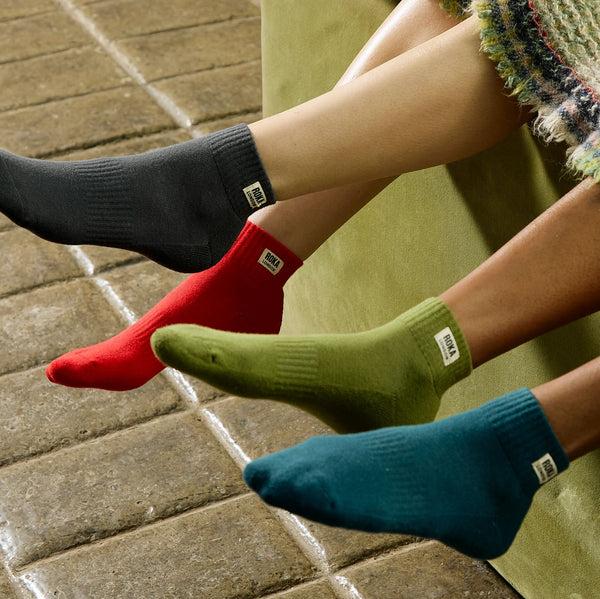Roka London Wembley Ankle Socks For Women In Avocado