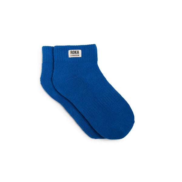 roka london Wembley Ankle Socks for Women in Bright Blue