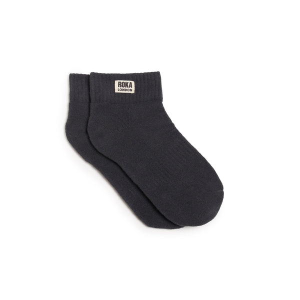 roka london Wembley Ankle Socks for Women in Faded Black