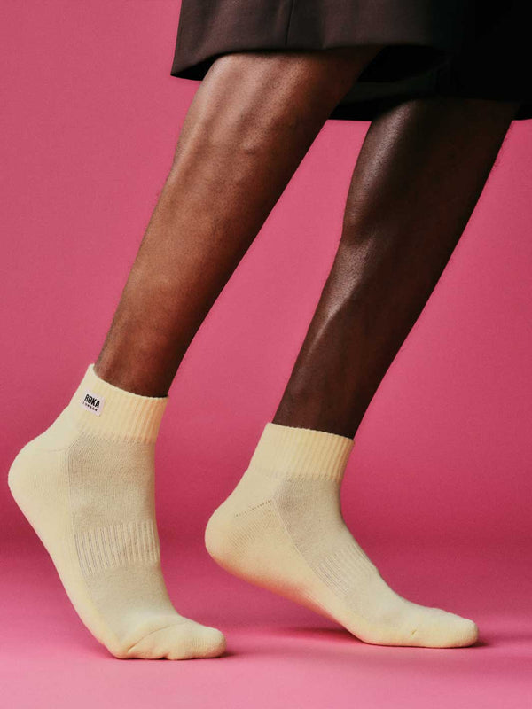 Roka London Wembley Ankle Socks For Women In Lemonade