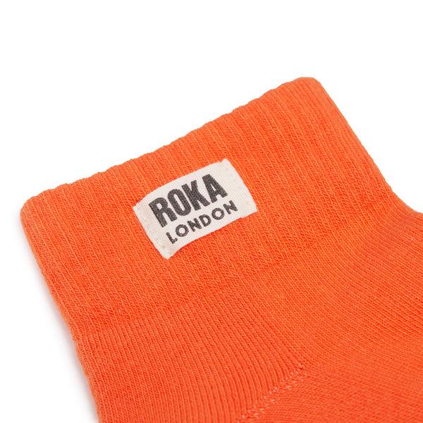 Roka London Wembley Ankle Socks For Women In Mandarin