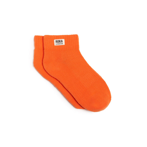 roka london Wembley Ankle Socks for Women in Mandarin