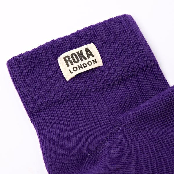 Roka London Wembley Ankle Socks For Women In Purple