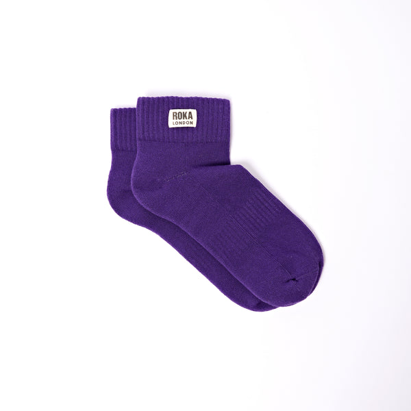 roka london Wembley Ankle Socks for Women in Purple